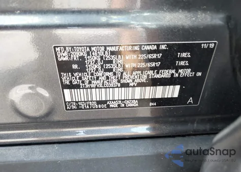 2020 Toyota Rav4 Le from USA, damaged, VIN 2T3H1RFVXLC039378